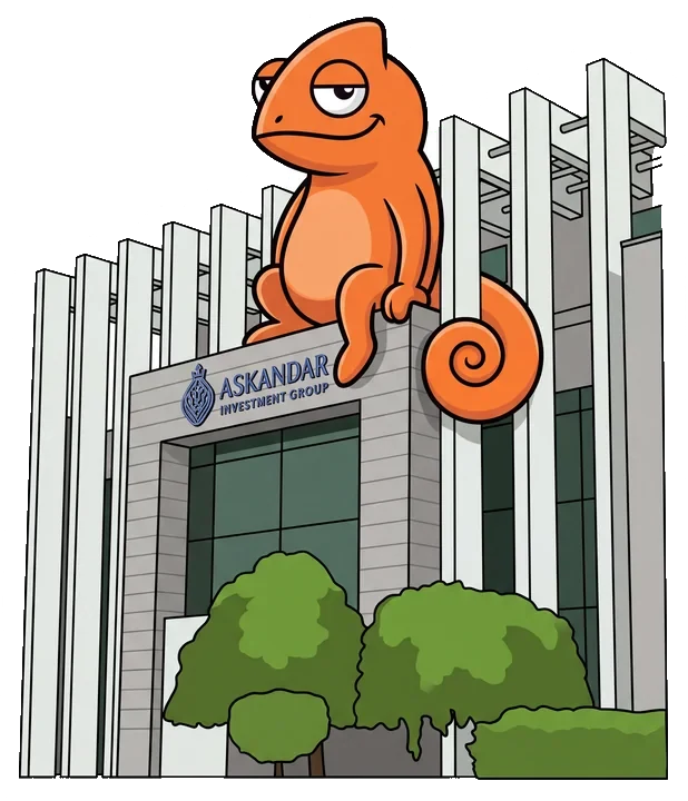 The Contigo chameleon on top of the Askandar Investment Group building, Erbil