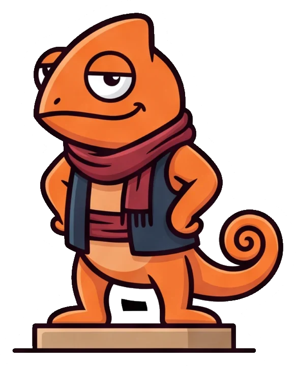 The Contigo chameleon in a Kurdish scarf