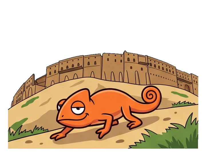 The Contigo chameleon below Erbil Citadel
