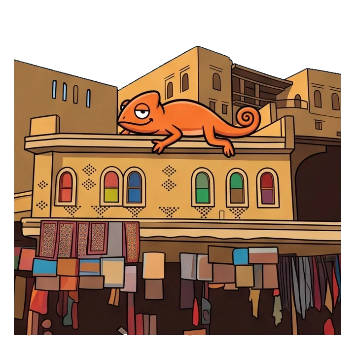 The Contigo chameleon on top of the bazaar