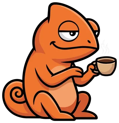 The Contigo chameleon drinking tea
